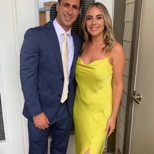 Lime Cowl Neck Slip Dress